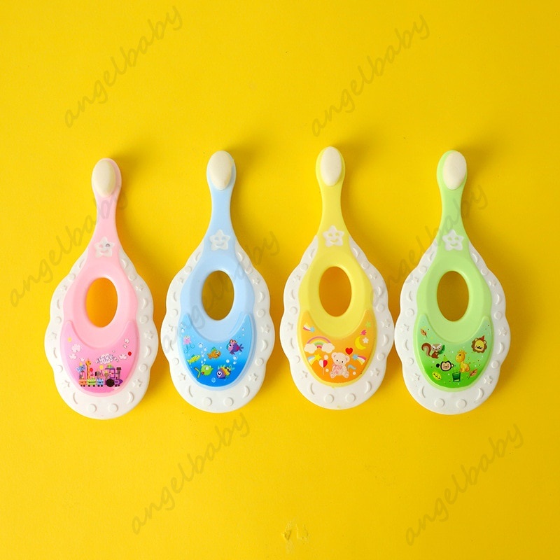 Bàn Chải Đánh Răng Với Tay Cầm Silicone Vệ Sinh Răng Miệng Cho Bé 2-12 Tuổi