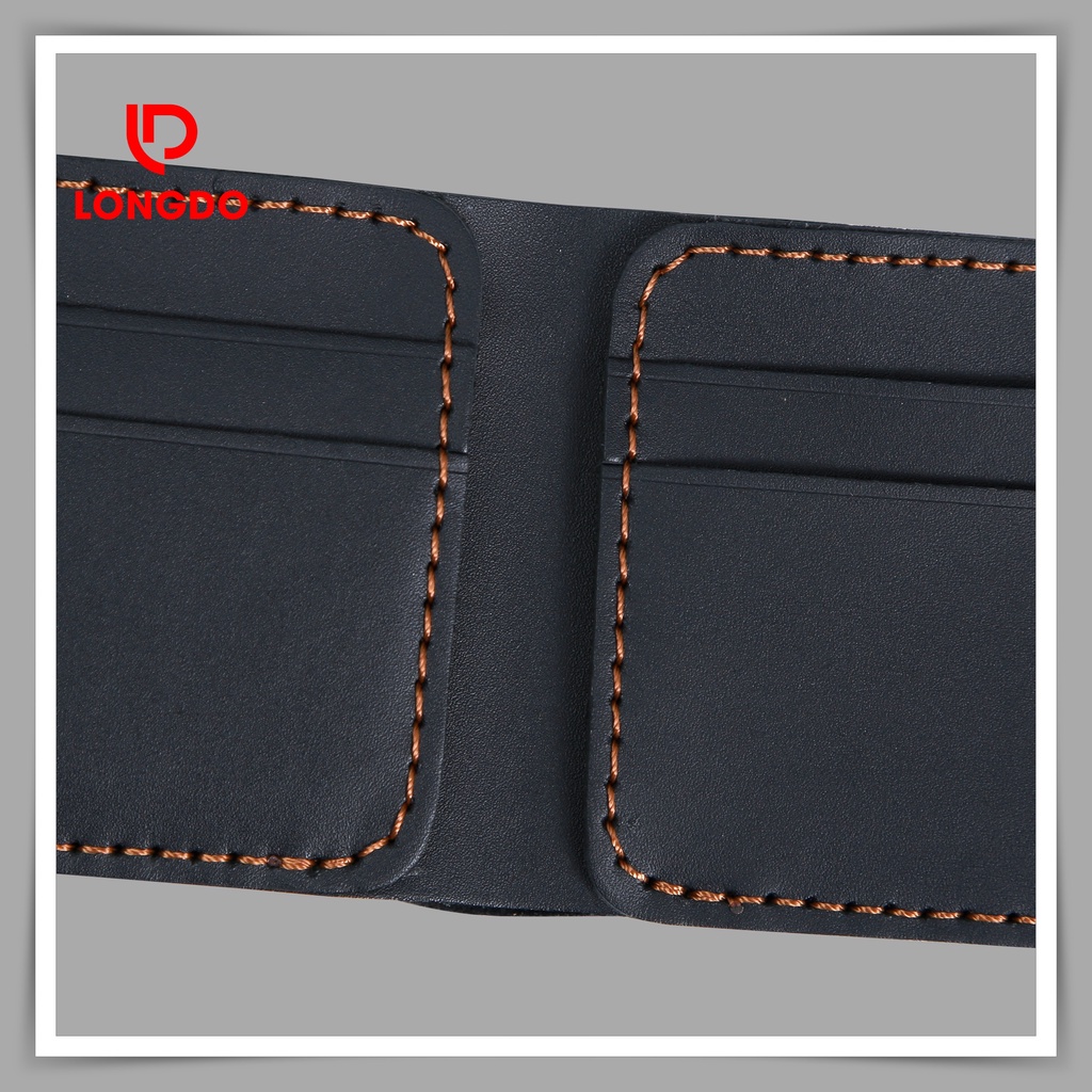 Ví da nam nhỏ gọn da bò thật - Bảo hành 5 năm - Hàng chính hãng thương hiệu Longdo Leather - B03