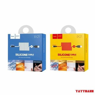 Cáp sạc nhanh Hoco dây dù X21 cho iPhone , iPad , Micro lighting UsB chống cháy chống rối Chính hãng