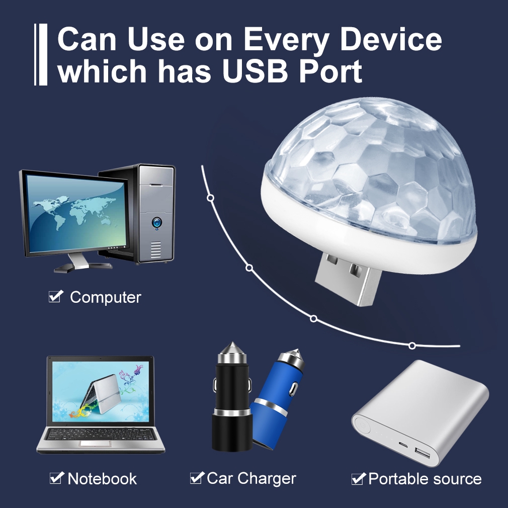 Đèn LED nhiều màu đầu usb trang trí xe hơi độc đáo