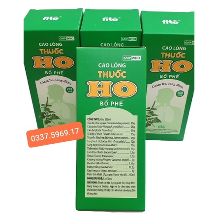 SIRO HO BỔ PHẾ FITO CHAI 200ml - BỔ PHẾ - GIẢM HO - TIÊU ĐỜM