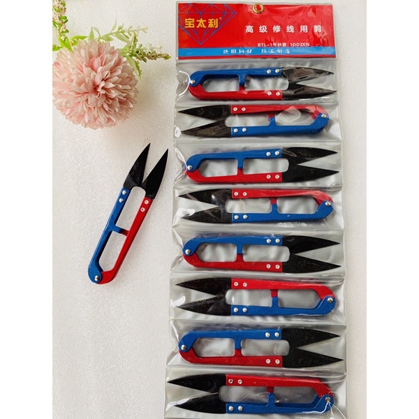 KÉO BẤM CHỈ LOẠI LỚN CÁN XANH -ĐỎ TIỆN DỤNG 12 cái/1 vỉ ✂️