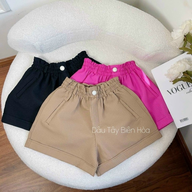 Quần short nữ vải xốp lưng chun siêu tôn dáng