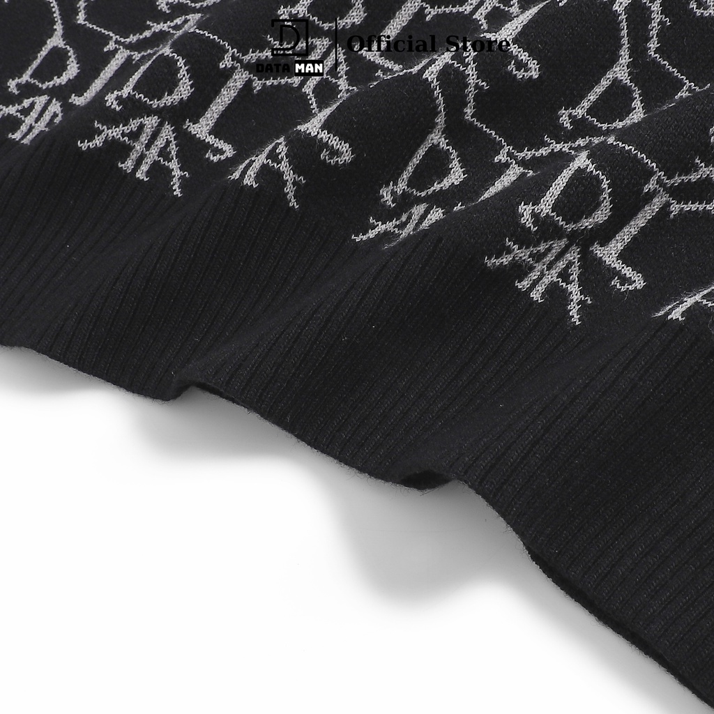 Áo GILE len nam DATAMAN dệt kim, họa tiết MONOGRAM trẻ trung, form rộng, dáng Unisex - GILEDT22-08