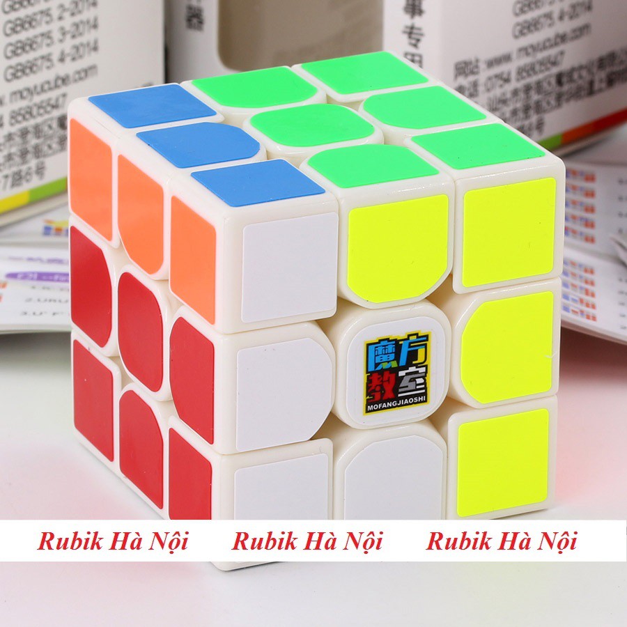 Rubik 3x3. Mofang Jiaoshi MF3RS Đen/Trắng/Stickerless/Có Nam Châm