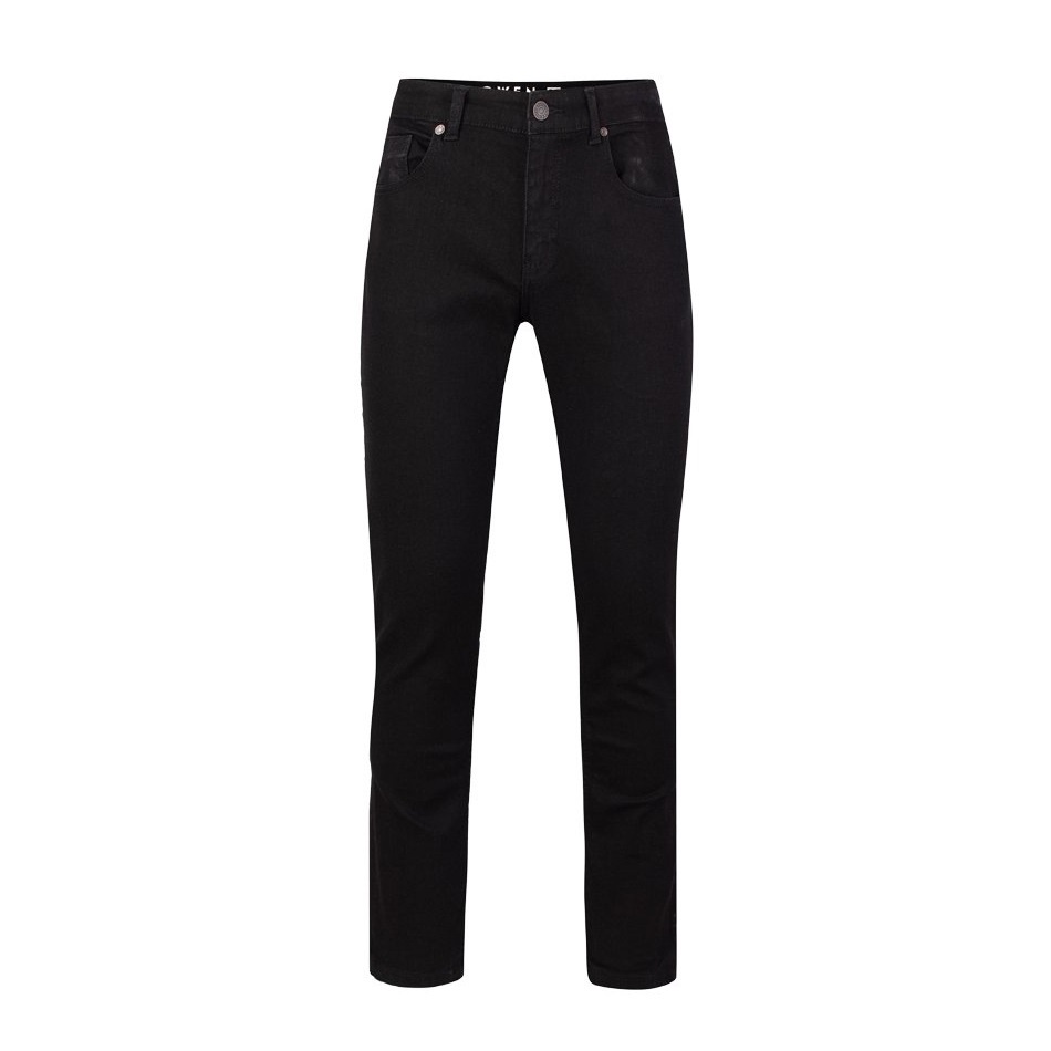 Quần Jean Nam Quần Bò Hàng Hiệu Cao Cấp Owen QJSL23956 Ống Côn Slim Fit Màu Đen Trơn Chất Liệu Cotton Spandex Đàn Hồi
