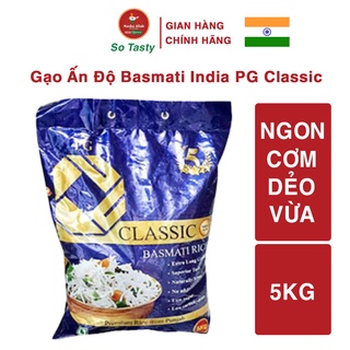 Gạo Ấn Độ Basmati India PG Classic 5KG hạt dài, thơm ngon, tốt cho sức khỏe - So Tasty
