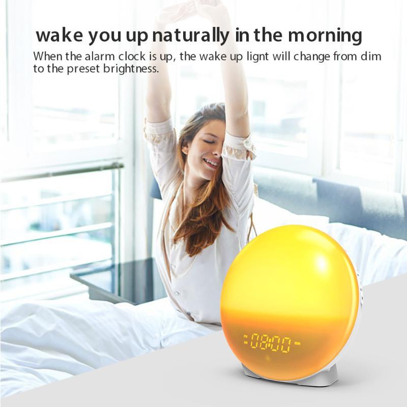 Colorful Led Wake-up Alarm Light, Sunrise And Sunset Charging Room Night Light Atmosphere To Simulate Nature