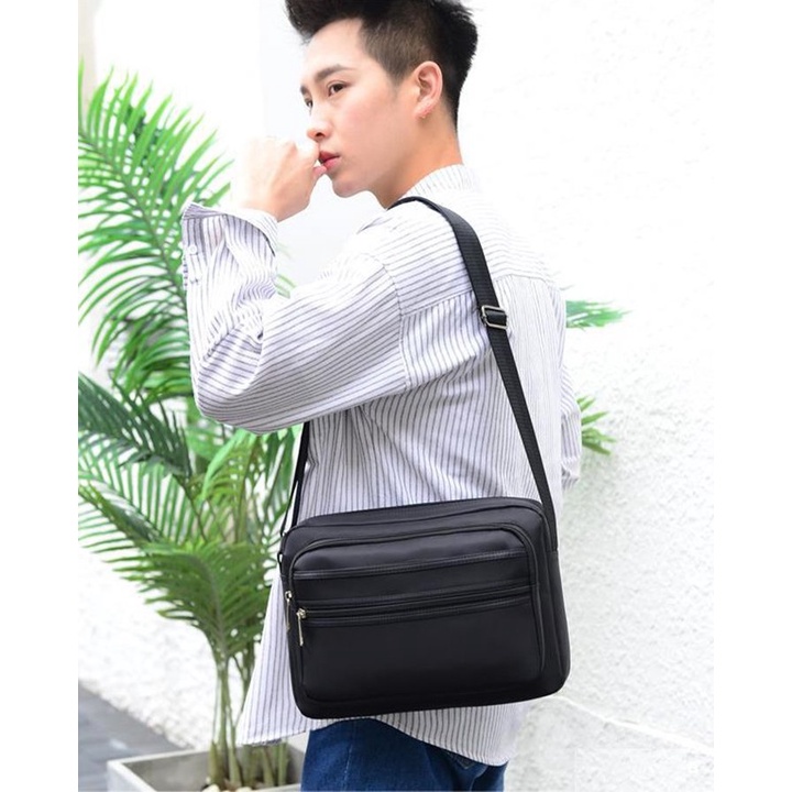 Túi đeo chéo nam, nữ vải dù Oxford chống thấm nước cao cấp phong cách Hàn Quốc size 27cm