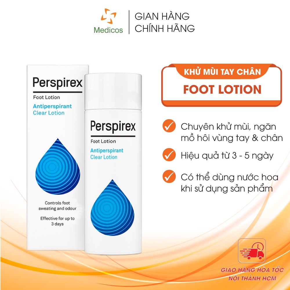 Dung Dịch Khử Mùi &amp; Mồ Hôi Tay Chân Perspirex Lotion Antiperspirant Hand and Foot 100ml