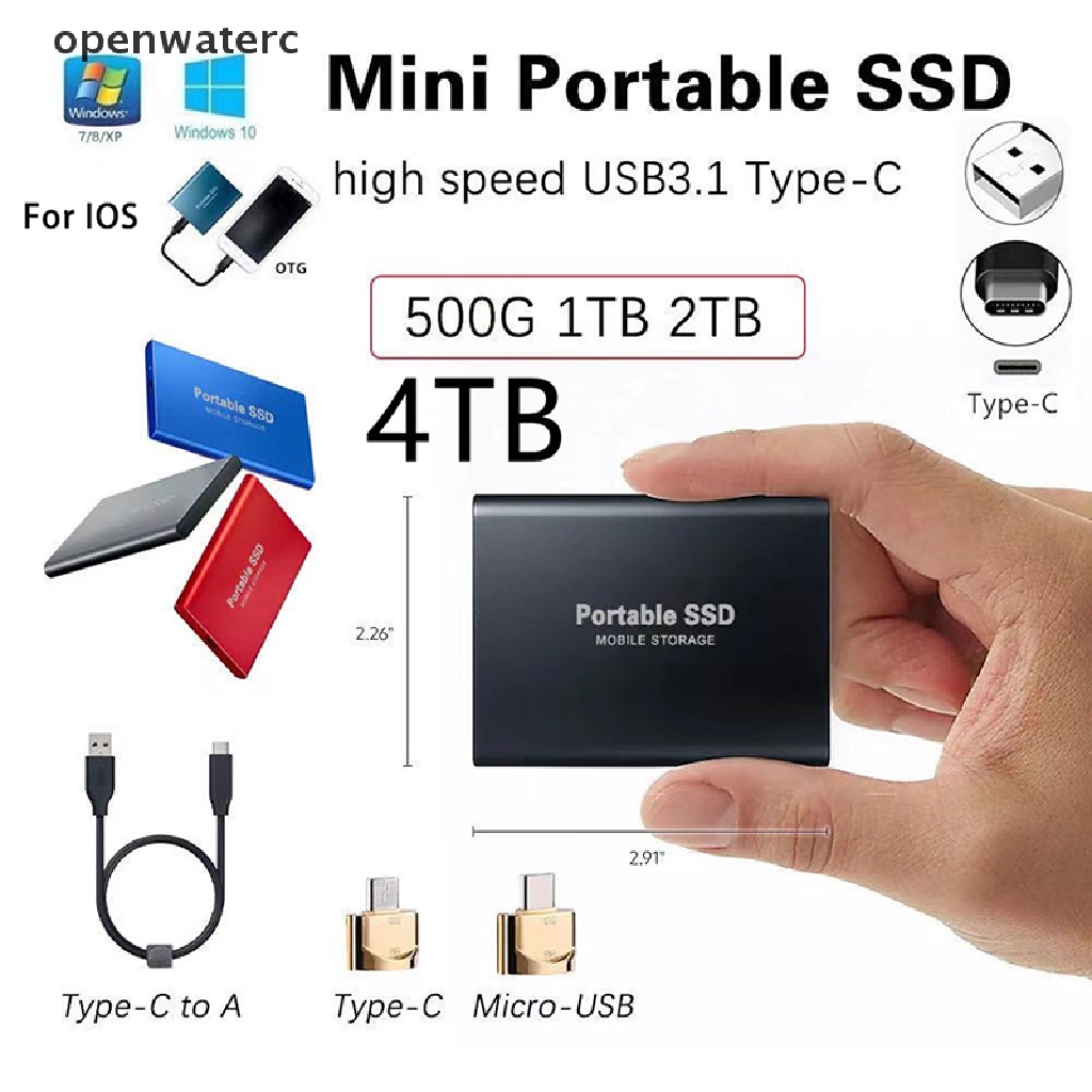Ổ Đĩa Cứng Di Động Usb 3.1 SSD 4TB / 2TB / 1Tb