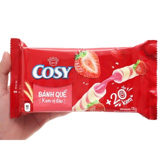 Bánh quế vị kem cam/ dâu/ sô cô la/ lá dứa Cosy gói 132g