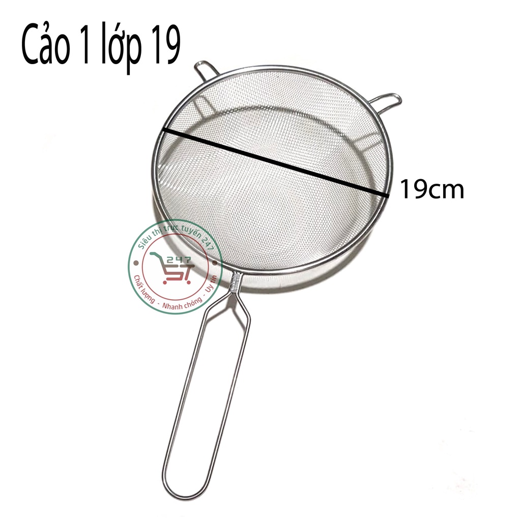 Vợt inox rây bột inox nhiều kích thước bền đẹp sáng bóng