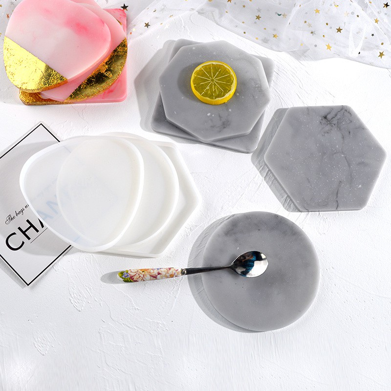 Khuôn Silicon Khay Trà Đế Lót Ly Resin DIY