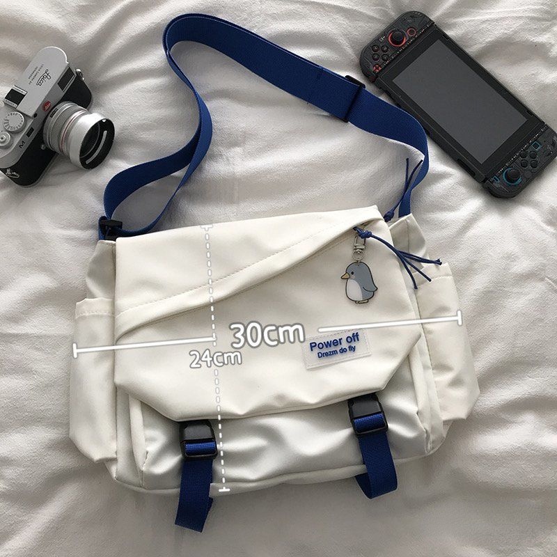 Túi Đeo Chéo Vai Sức Chứa Lớn Màu Xanh Dương Phong Cách Hàn Quốc Dễ Phối Đồ Thời Trang Học Sinh Sinh Viên Cho Nữ