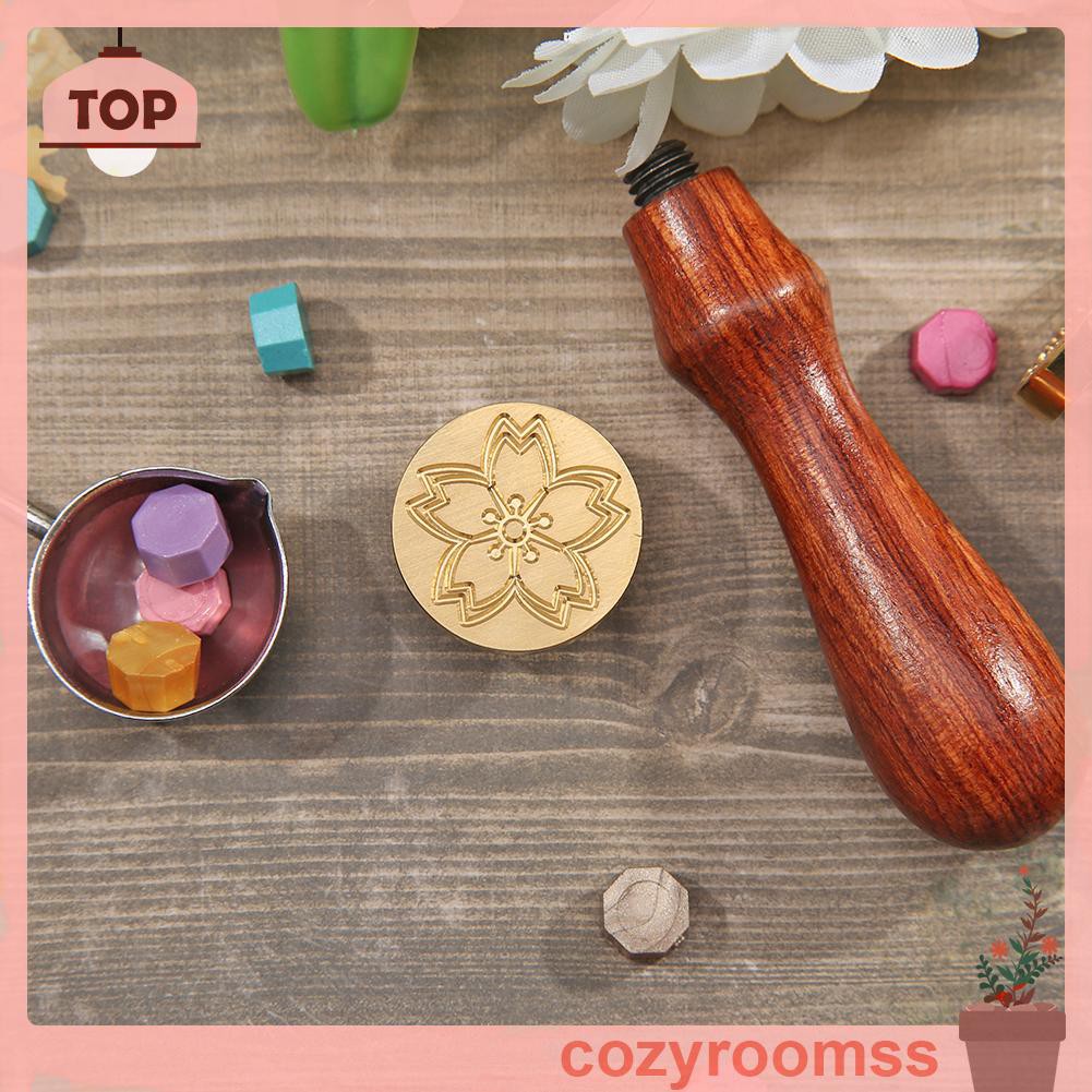 Con dấu đóng sáp niêm phong cây hoa phong cách vintage trang trí phong bì nhật ký sổ lưu niệm album ảnh DIY thủ công