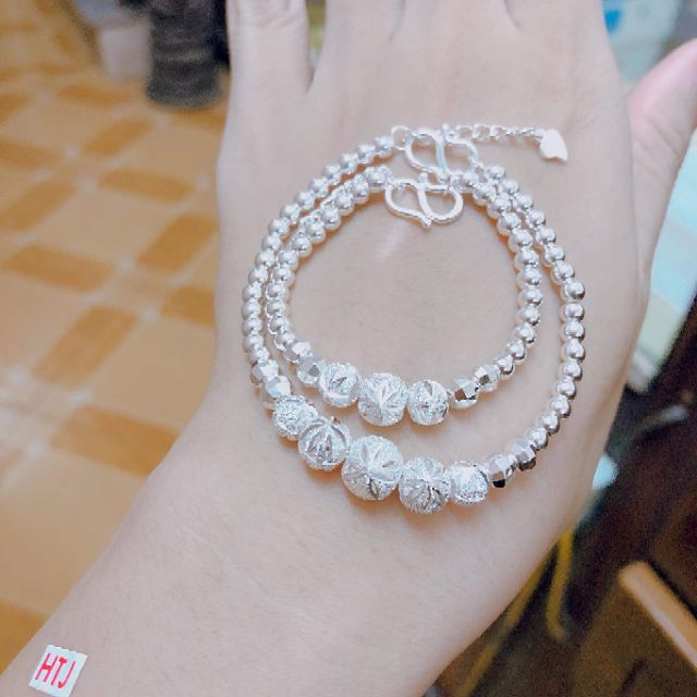 Lắc tay bạc ta bi phay mẹ và bé