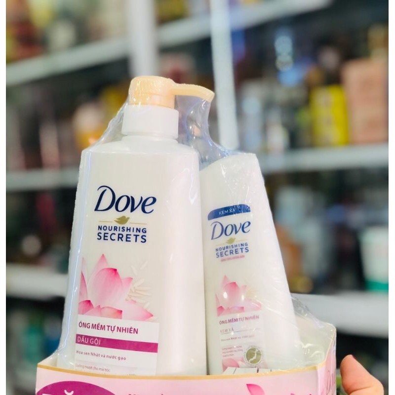 [🎁🎁🎁DOVE - Mua 1 tặng 1] Combo Dầu gội + Dầu xả Dove thiên nhiên Óng Mềm Tự Nhiên 650g/620g +Tặng DG/DX 170g/chai