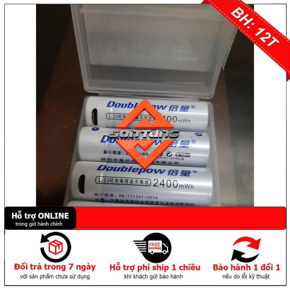 [BH12TH] Pin sạc khô không chì AA (pin tiểu) doublepow sạc trực tiếp cổng Micro USB dung lượng cao 2400mah tái sử dụng