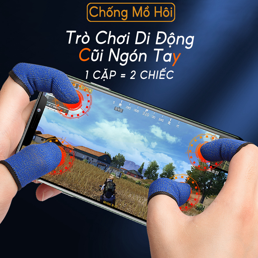 1 cặp (2 cái) Trò chơi di động Tay áo dành cho người chơi game Không thấm mồ hôi Không trơn trượt Găng tay chống thấm nước Găng tay có thể tháo rời màn hình cảm ứng PUBG Bộ điều khiển trò chơi Điện thoại Trò chơi