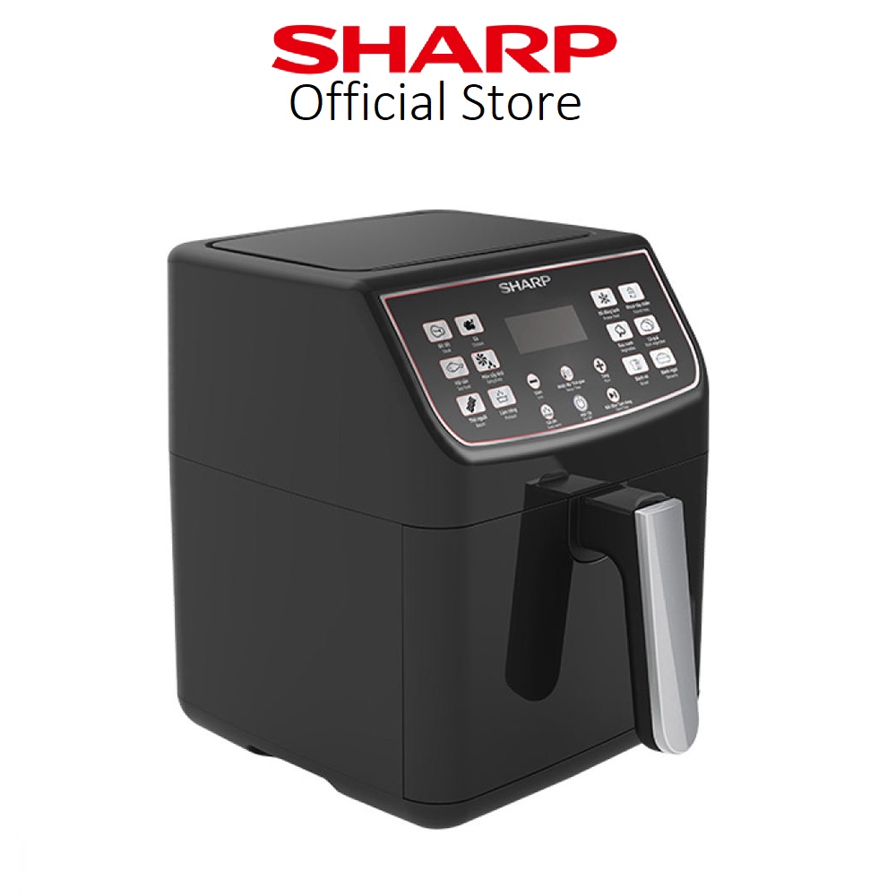 Nồi Chiên Không Dầu Sharp KF-AF55EV-BK Chống Dính 5.5L Màn Hình LED 12 Thực Đơn Tự Động - Bảo hành Chính hãng 12 Tháng