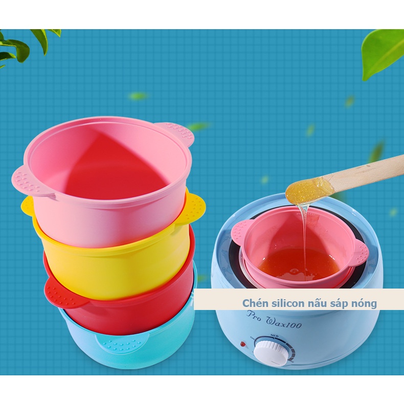 Chén nấu sáp wax nóng silicon tái sử dụng 400ml làm nóng sáp dễ dàng vệ sinh chén silicon chịu nhiệt chén đun sáp