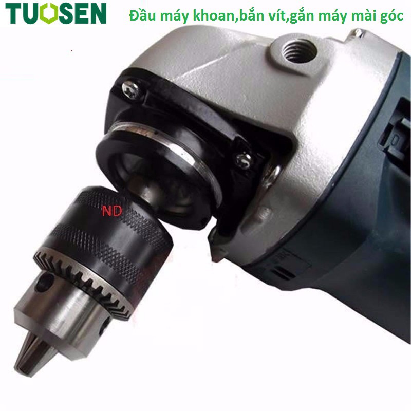 Đầu máy khoan,bắn vít gắn máy mài góc trục 10 mm