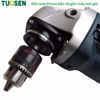 Đầu máy khoan,bắn vít gắn máy mài góc trục 10 mm