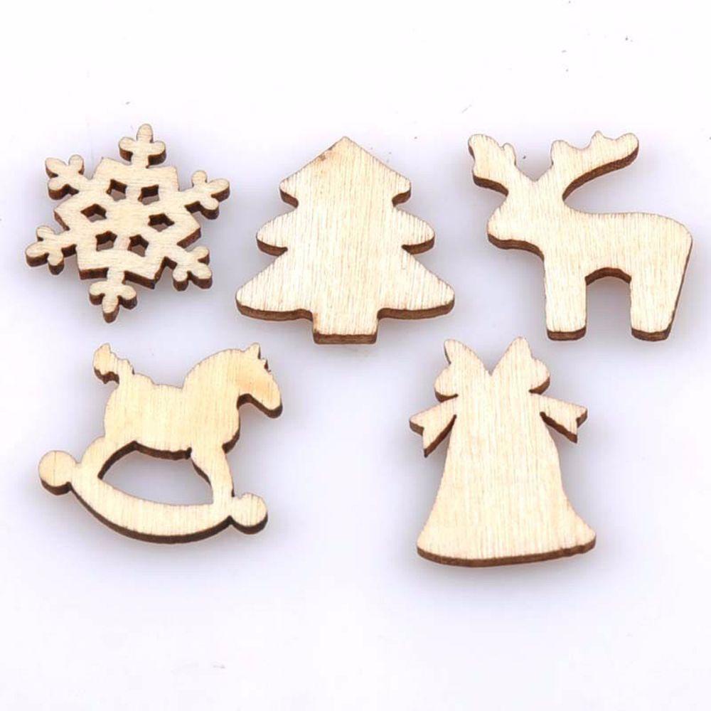 Set 30 Bông Tuyết Gỗ Tự Nhiên 20mm Dùng Trang Trí DIY