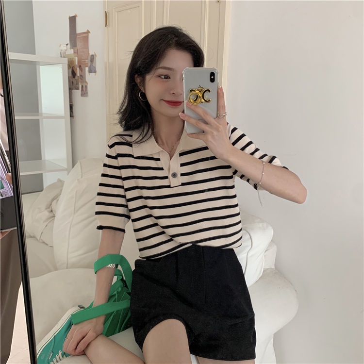 Áo polo Tay NgắN Kẻ SọC Xinh XắN JL-TX-355