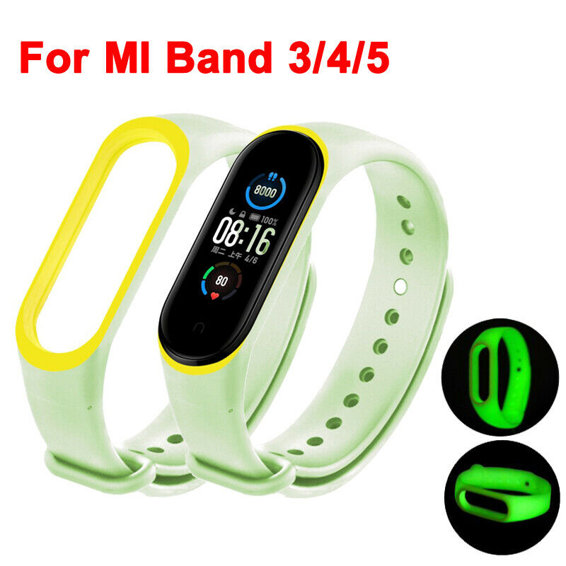 Dây Đeo Thay Thế Chất Liệu Silicon Phát Sáng Cho Xiaomi Mi Band 3 / 4 / 5