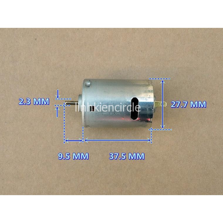 Motor 380 7.4V mã 380-4528 mabuchi dùng Pin 5V - 9V tốc độ cao 16500 - 36000 RPM dùng cho xe mô hình RC - LK0080