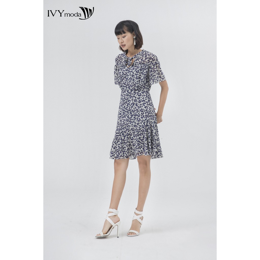 Đầm xòe cổ cách điệu IVY moda MS 48M4987