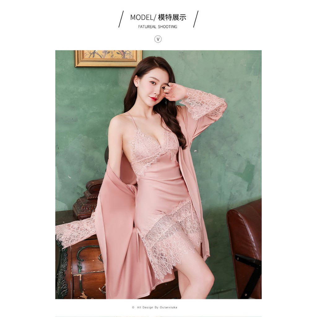 Đồ Lót Kimono Lụa 9011 Lụa 2 Trong 1 / Áo Choàng Ngủ | BigBuy360 - bigbuy360.vn