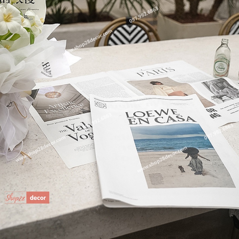 Báo Vintage Size Lớn trang trí chụp ảnh, chụp ảnh lookbook, thời trang, quán coffee - Shop28Decor.com