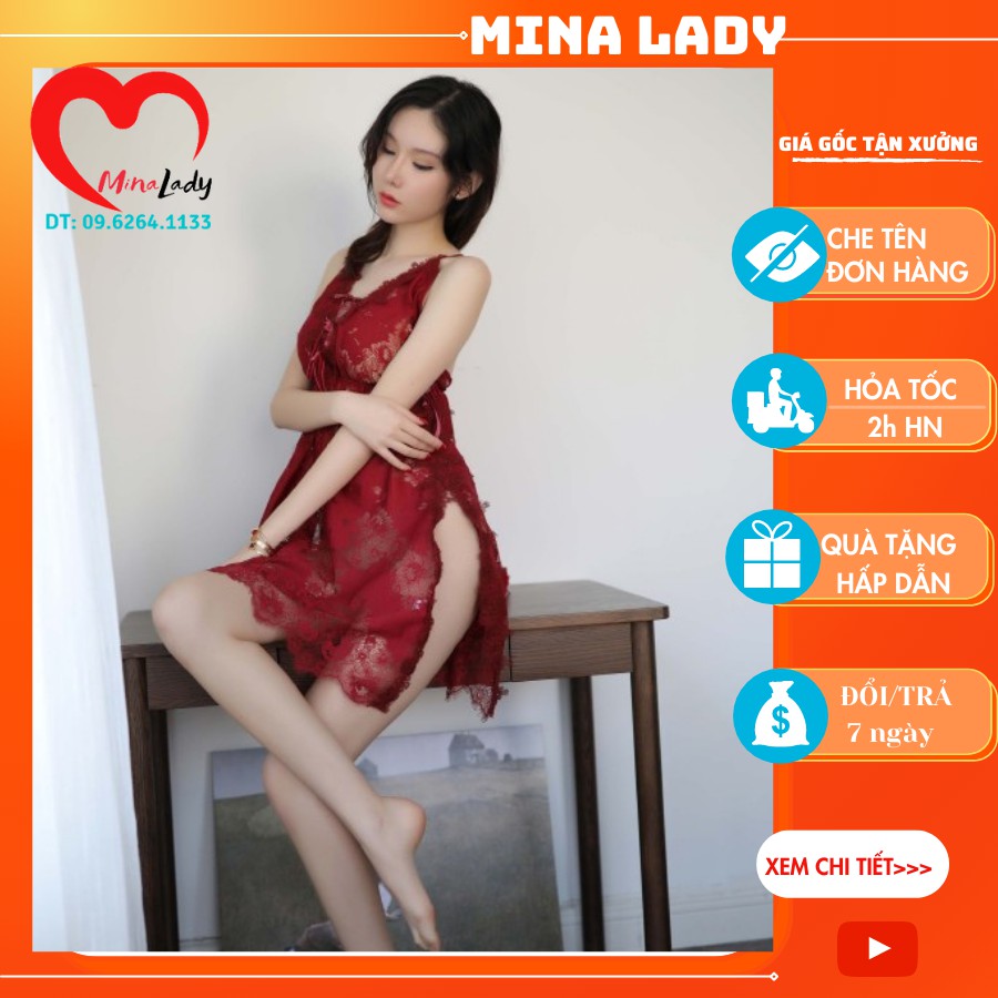 Váy ngủ nữ sexy gợi cảm đồ ngủ 2 dây MINALADY xuyên thấu cosplay cao cấp ko mút ngực -XẺ HÔNG | WebRaoVat - webraovat.net.vn