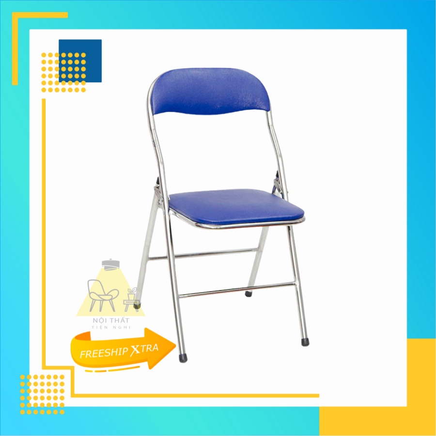 Ghế văn phòng chân xếp gấp gọn khung sắt, bọc da - ghế học tập/ làm việc - GX01
