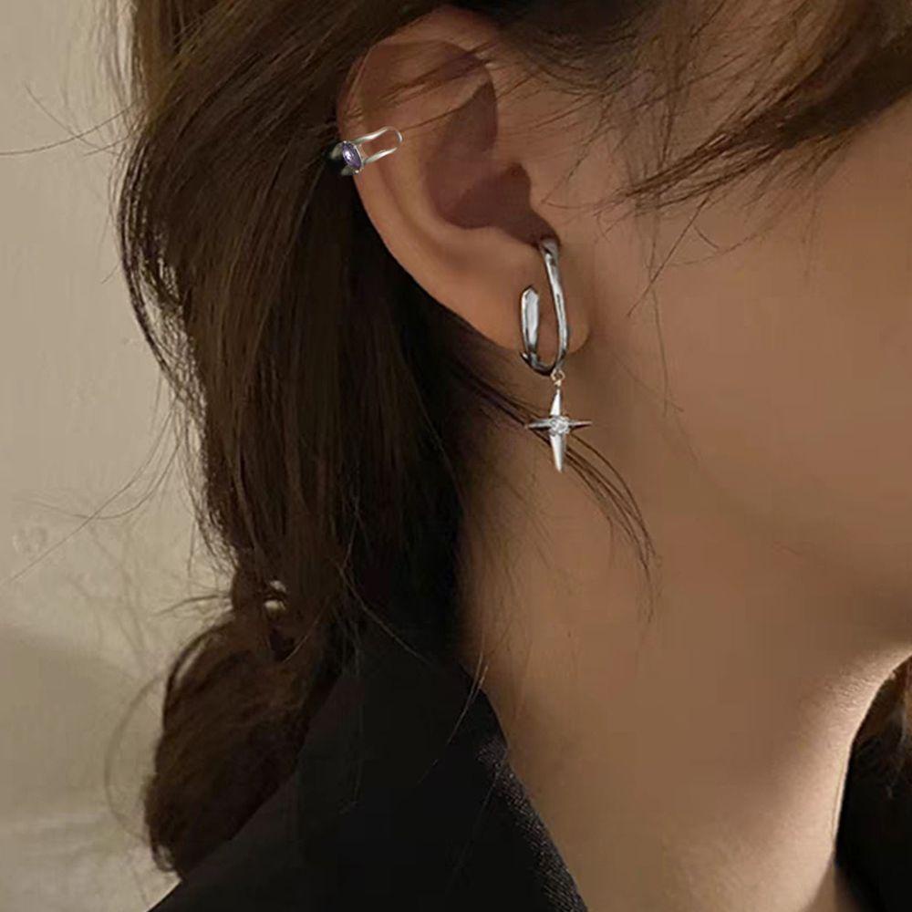 Khuyên Tai Dạng Kẹp Đính Đá Zircon Kiểu Dáng Ngọt Ngào Thanh Lịch Cho Nữ|Khuyên Tai Dạng Kẹp Độc Đáo Thời Trang