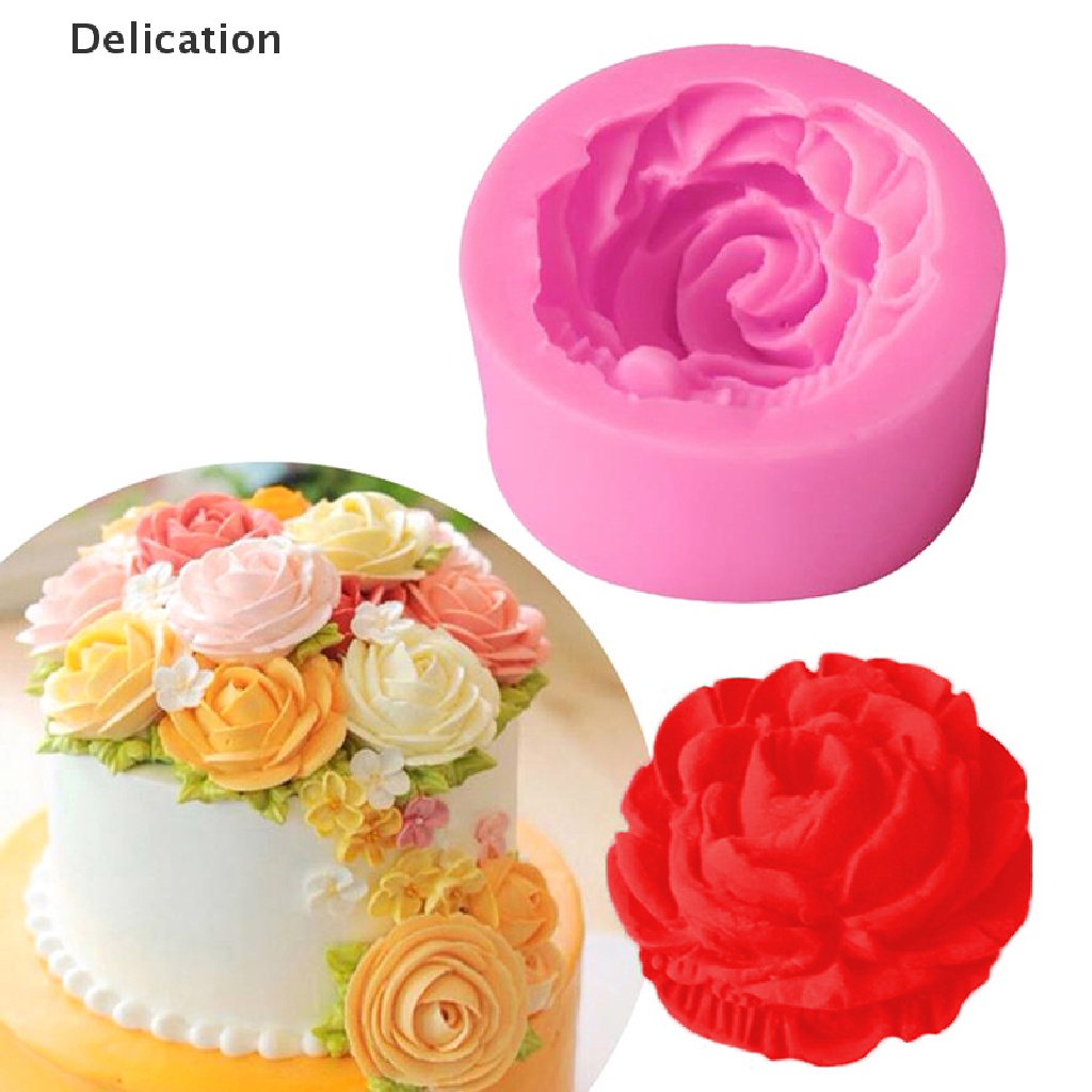 Khuôn làm bánh hình hoa hồng bằng silicone thiết kế sáng tạo dễ thương