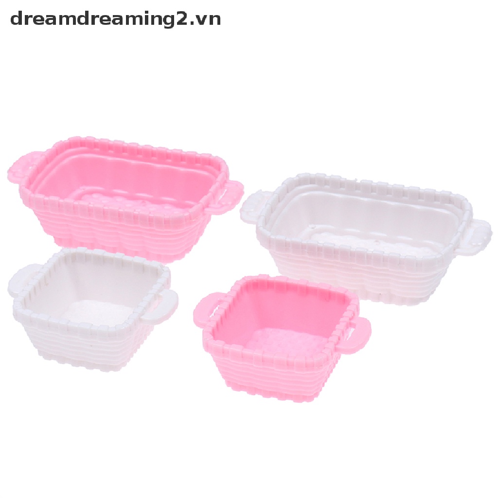 Bộ 4 Giỏ Đựng Thức Ăn mini Thân Thiện Với Môi Trường Dễ Thương Cho Búp Bê