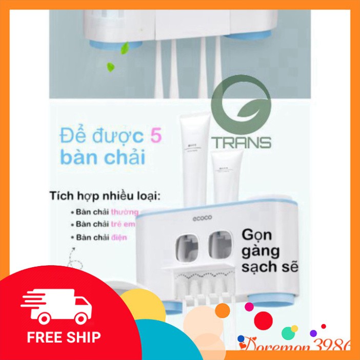 [FREE SHIP] 💥[RẺ VÔ ĐỊCH]💥Bộ Nhả Kem Đánh Răng ECOCO 2 Ngăn,4 Cốc,Thế Hệ Mới Cao Cấp💥SIÊU HOT💥