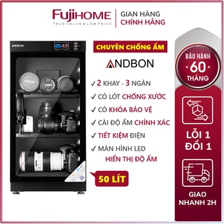 Tủ chống ẩm máy ảnh 50 lít Andbon AD-50C, Tủ hút ẩm máy ảnh 50l ba ngăn công nghệ Nhật Bản tiết kiệm điện giá rẻ