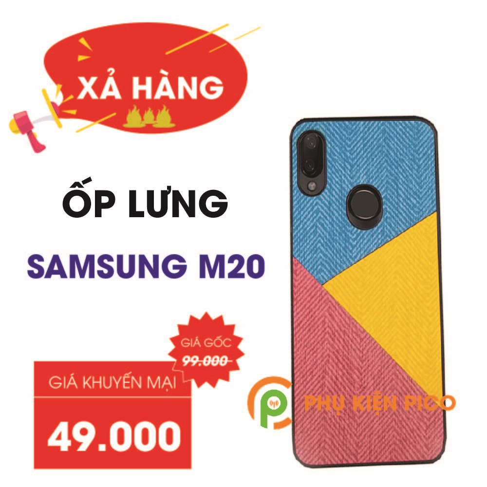 Ốp lưng Samsung M20 vải da cao cấp - ốp lưng Samsung Galaxy M20 chống sốc bảo vệ camera