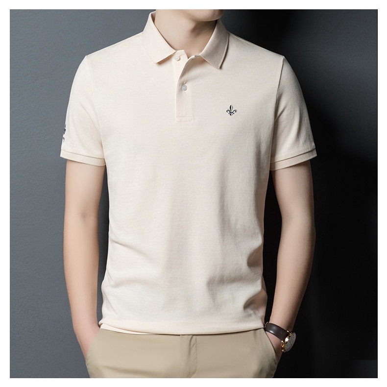 Áo polo nam có cổ tay ngắn phom ôm body chất vải Cotton xịn mềm mịn co giãn thoáng mát SKM10