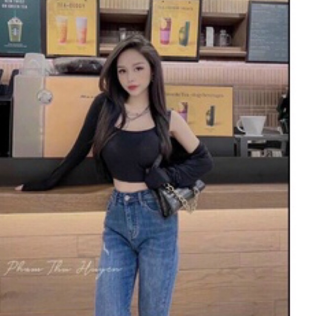 Áo cardigan croptop tay dài nữ , áo khoác crt ôm body len gân có kèm áo dây G88788