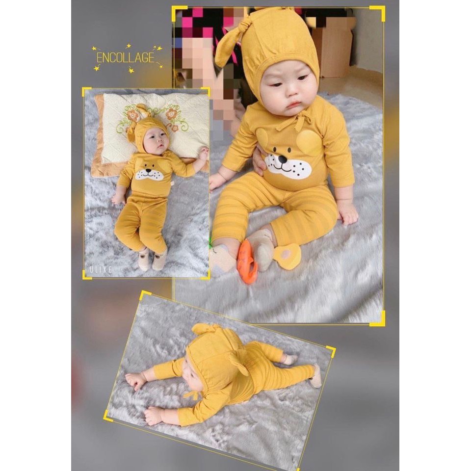 Bộ tai thỏ thu đông QUỐC DÂN bé trai bé gái MINKY MOM size 5-9kg