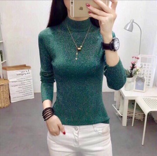 Áo len nhũ cổ 3 phân siêu hót