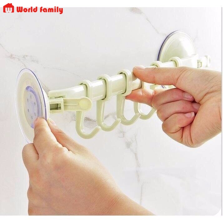 Móc treo đồ HÚT CHÂN KHÔNG tiện dụng thanh 6 móc