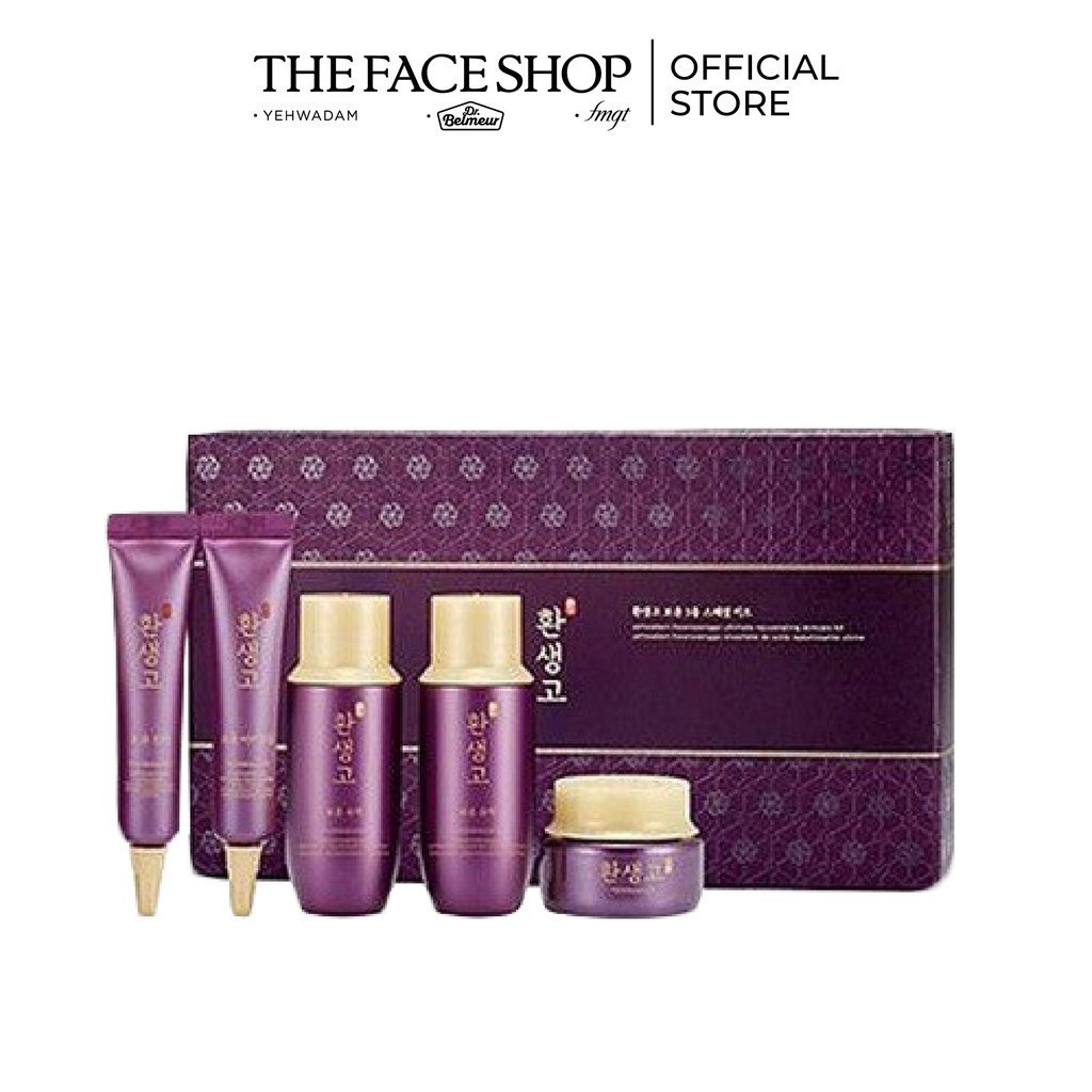 [Hàng tặng](HSD-01/08/22)Bộ Dưỡng Chống Lão Hóa THEFACESHOP YEHWADAM HWANSAENGGO SPECIAL KIT32ml x32ml x10ml x8ml x8ml