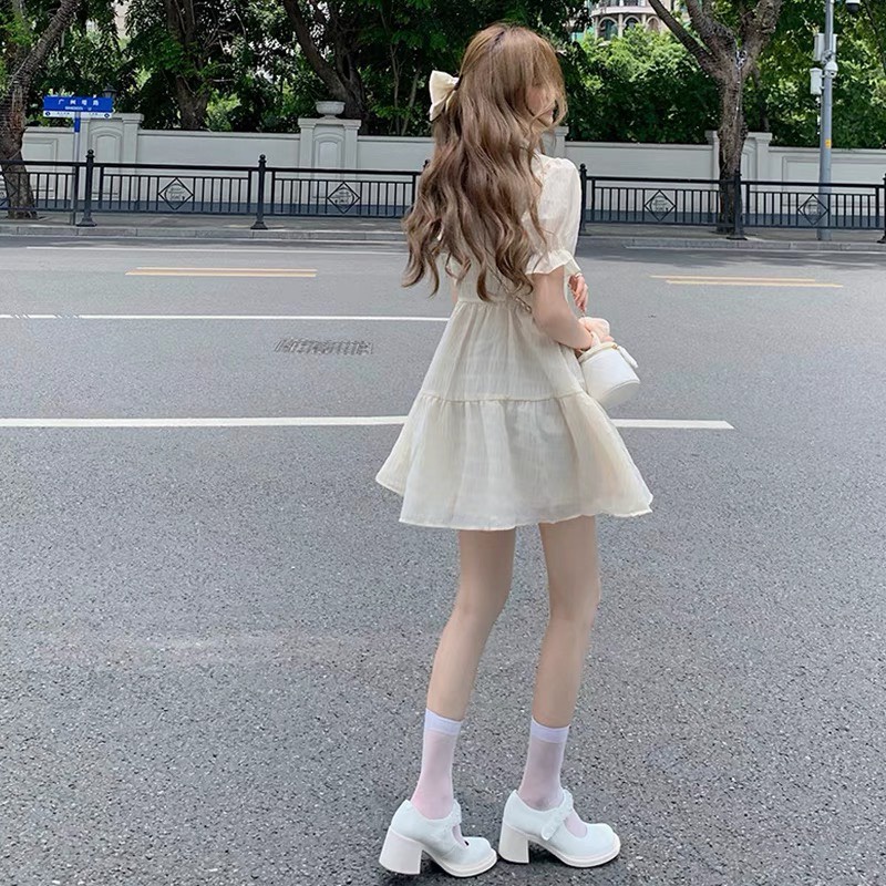 Váy cổ đức hai tầng, váy babydoll ulzzang